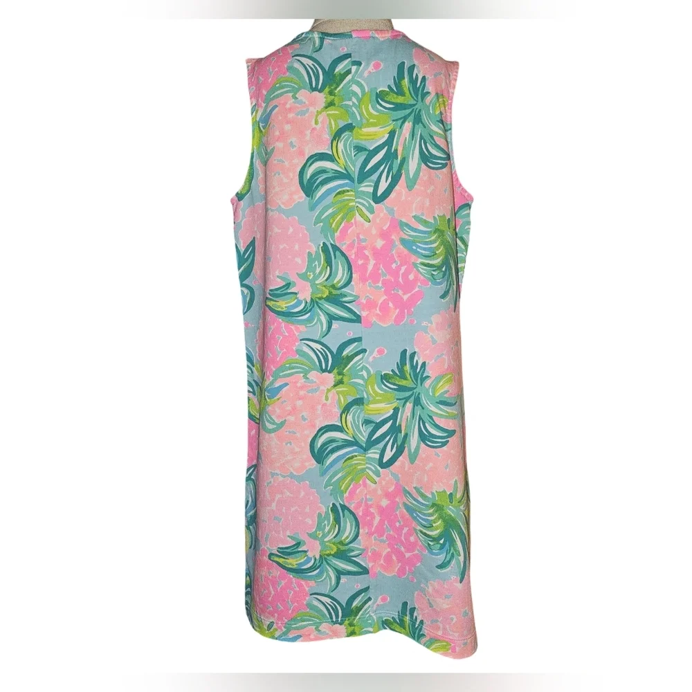 Lilly Pulitzer Girls Mini Harper Dress Blue Ibiza Pineapple Print Sz L 8-10 - Picture 3 of 13